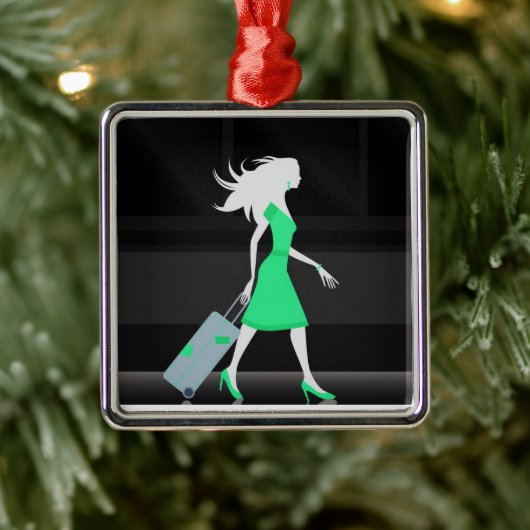 **** REIZEN ALS GEKKE DAME**** KERSTVERSIERING METALEN ORNAMENT (Boom)
