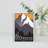 Reizen Amerika Print Retro Vintage Reizen Briefkaart (Staand voorkant)