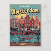 Reizen Amsterdam holland fietsen  geschenken Briefkaart (Voorkant)