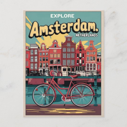 Reizen Amsterdam holland fietsen  geschenken Briefkaart (Voorkant)