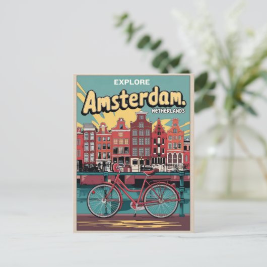 Reizen Amsterdam holland fietsen geschenken Briefkaart (Staand voorkant)