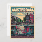 Reizen Amsterdam holland fietsen  geschenken Briefkaart (Voorkant / Achterkant)