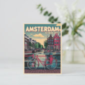 Reizen Amsterdam holland fietsen  geschenken Briefkaart (Staand voorkant)