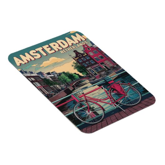 Reizen Amsterdam holland fietsen geschenken Magneet (Rechterzijde)