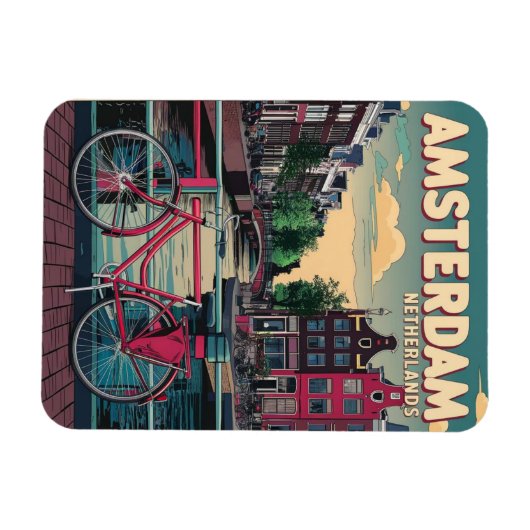 Reizen Amsterdam holland fietsen  geschenken Magneet (Horizontaal)