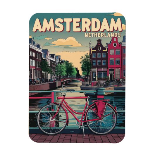 Reizen Amsterdam holland fietsen  geschenken Magneet (Verticaal)