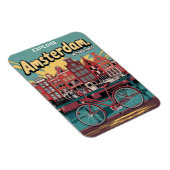 Reizen Amsterdam holland fietsen vintage geschenke Magneet (Rechterzijde)