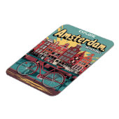 Reizen Amsterdam holland fietsen vintage geschenke Magneet (Linkerzijde)