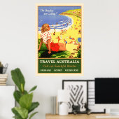 Reizen Australië Vintage Poster (Thuiskantoor)