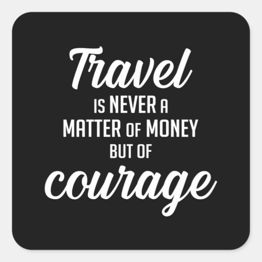 Reizen Avontuur Citaten Offerte cadeau idee Vierkante Sticker (Voorkant)