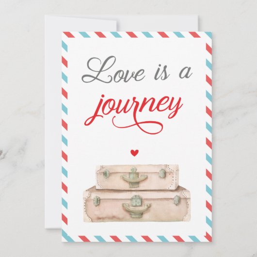 Reizen Avontuur Koffer Bruids Douche Uitnodiging (Achterkant)