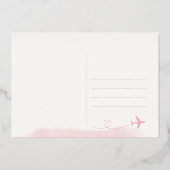 Reizen Baby Meisje Douche Dank u Kaart Pink Gold (Achterkant)