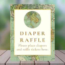 Reizen Baby shower Luier Raffle Tafelbord Reclamebord Met Voetstuk