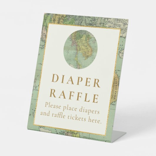 Reizen Baby shower Luier Raffle Tafelbord Reclamebord Met Voetstuk (Voorkant)