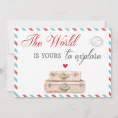 Reizen Baby shower Uitnodiging voor meisjes, Lucht (Achterkant)