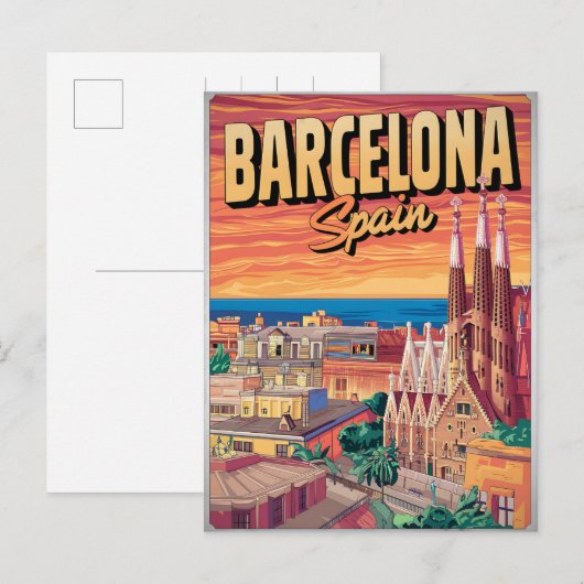 Reizen  barcelona sagrada familia geschenken briefkaart (Voorkant / Achterkant)