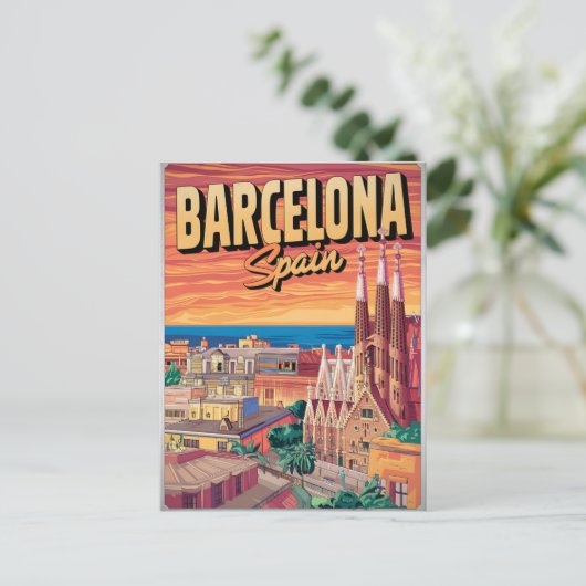 Reizen barcelona sagrada familia geschenken briefkaart (Staand voorkant)