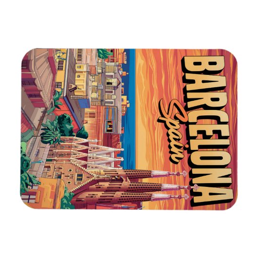 Reizen  barcelona sagrada familia geschenken magneet (Horizontaal)