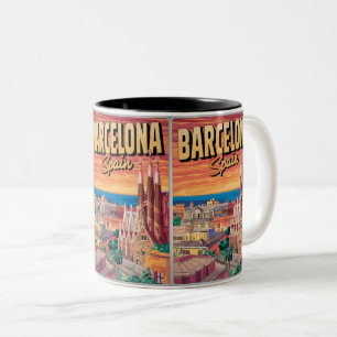 Reizen  barcelona sagrada familia geschenken tweekleurige koffiemok
