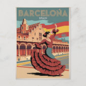 Reizen barcelona spanje flaminco geschenken briefkaart (Voorkant)