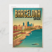 Reizen  barcelona strand uitzicht geschenken briefkaart (Voorkant / Achterkant)