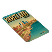 Reizen  barcelona strand uitzicht geschenken magneet (Rechterzijde)