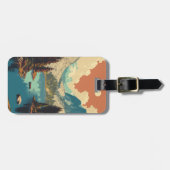 Reizen Berg Zonsondergang Retro Buitenleven Bagagelabel (Voorkant horizontaal)