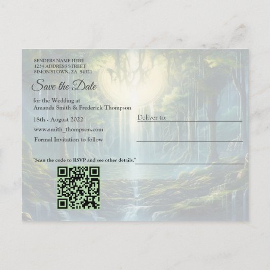 Reizen Bestemming Landschappen van Onze Wereld Aankondigingskaart (Achterkant)