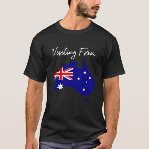 Reizen Bezoeken Vanuit Australië Grens Vlag Kaart T-shirt