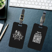 Reizen Bigfoot Vliegend Vliegtuig QR Code Grappig Bagagelabel
