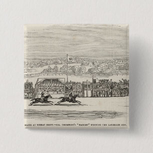 Reizen bij tarwevlot: Kol. Thompson's "Hamlet" Vierkante Button 5,1 Cm