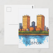 Reizen Boston MA VS Briefkaart (Voorkant / Achterkant)