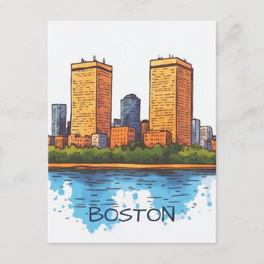 Reizen Boston MA VS Briefkaart (Voorkant)