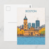 Reizen Boston MA VS Briefkaart (Voorkant / Achterkant)