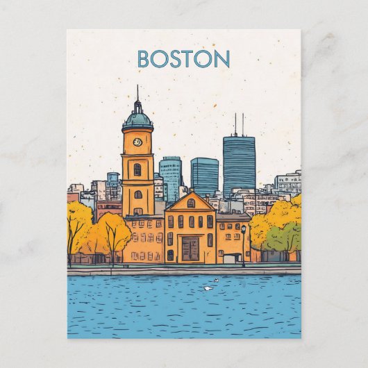Reizen Boston MA VS Briefkaart (Voorkant)