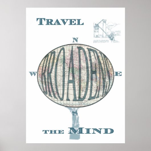 Reizen Breidt de Gedachte Druk uit Poster (Voorkant)