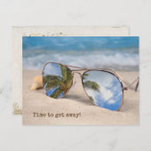 Reizen briefkaart Tropische Zonnebril (Voorkant / Achterkant)
