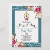 Reizen Bruids Douche Uitnodiging Miss Mrs Shower (Voorkant)