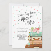 Reizen Bruids douche uitnodiging Miss naar Mrs. (Voorkant)