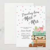Reizen Bruids douche uitnodiging Miss naar Mrs. (Voorkant / Achterkant)