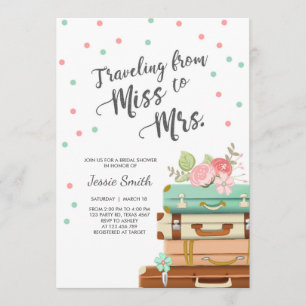 Reizen Bruids douche uitnodiging Miss naar Mrs.