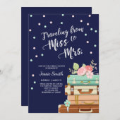 Reizen Bruids douche uitnodiging Miss naar Mrs Nav (Voorkant / Achterkant)