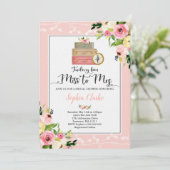 Reizen Bruids Douche Uitnodiging Miss to Mrs. Flor (Staand voorkant)