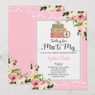 Reizen Bruids Douche Uitnodiging Miss to Mrs. Flor