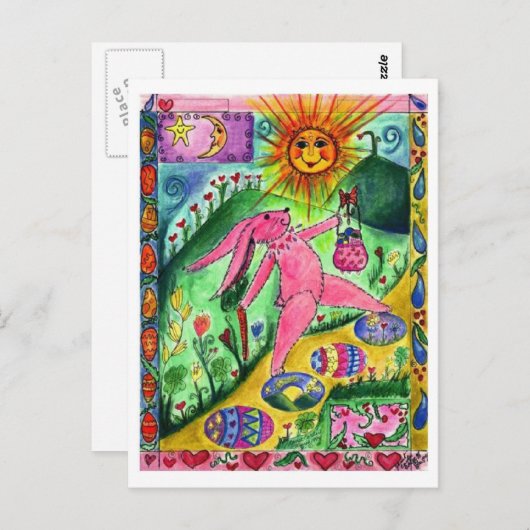 Reizen Bunny - Briefkaart (Voorkant / Achterkant)