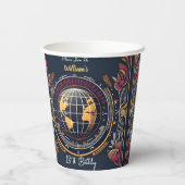 Reizen Cabine Strand Bestemming 18e Verjaardag Papieren Bekers (Achterkant)