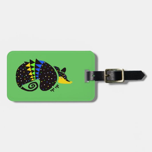 Reizen - Cool ARMADILLO - Natuur - Groen Bagagelabel (Voorkant horizontaal)