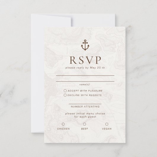 Reizen Cruise Bestemming Bruiloft RSVP Kaartje (Voorkant)