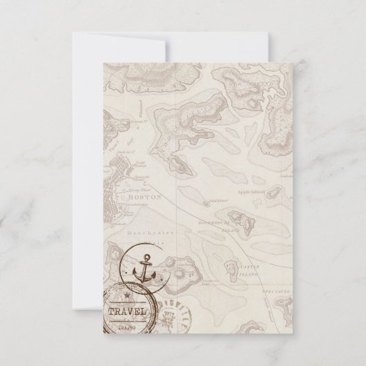 Reizen Cruise Bestemming Bruiloft RSVP Kaartje (Achterkant)