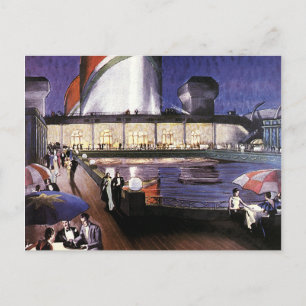  reizen, cruiseschepen op pooldek briefkaart